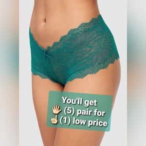 SAFFRON 🍒FLORAL LACE Cheeky in Shaded Spruce